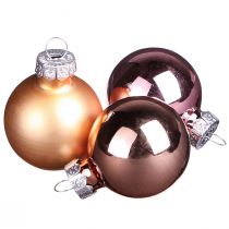 Artículo Bolas navideñas vaso rosa albaricoque mix mini Ø3cm 22uds