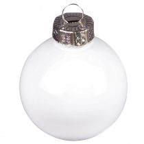 Artículo Bolas navideñas cristal blanco esmaltado mate Ø4cm 24uds