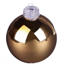 Artículo Bolas navideñas bolas de árbol marrón dorado vidrio Ø6cm 24 piezas