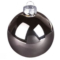 Artículo Bolas navideñas bolas de cristal plateadas albaricoque Ø6cm 24 piezas