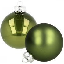Bolas navideñas cristal verde mix Ø6cm 24uds