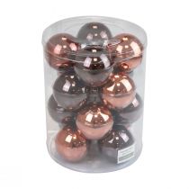 Artículo Bolas navideñas vidrio marrón mezcla bolas de árbol brillante Ø7,5cm 12ud