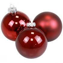 Bolas navideñas bolas de cristal para árboles de Navidad Burdeos Ø7,5cm 14 piezas