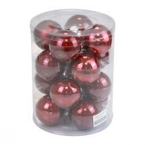Artículo Bolas de Navidad de cristal para árbol de Navidad Burdeos Ø7,5cm 12 uds