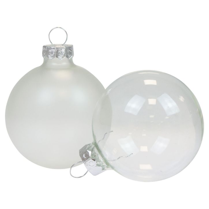 Bolas navideñas vidrio transparente opaco bolas de árbol de Navidad Ø6cm 6ud