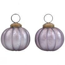 Bolas navideñas de cristal violeta bolas de árbol de Navidad vintage Ø6cm 4ud