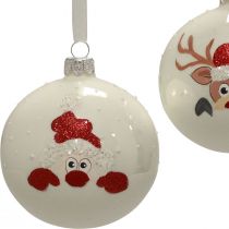 Artículo Bolas navideñas de cristal bolas blancas para árboles de Navidad invierno Ø8cm 6ud