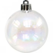 Bolas de navidad plastico transparente iridiscente Ø6cm 12pcs