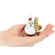 Artículo Figura de Papá Noel con adorno de árbol de Navidad, 7 cm, 2 piezas