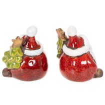 Artículo Figura de Papá Noel con adorno de árbol de Navidad, 7 cm, 2 piezas