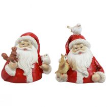 Figuras navideñas Papá Noel con animales 10x7x9cm 2ud