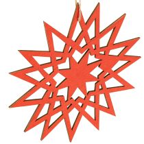 Artículo Estrella navideña de madera para colgar Ø12/15cm 8 piezas