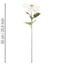 Artículo Flor de Pascua blanca artificial, decoración de rama florida grande, 65 cm, 2 piezas
