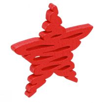 Artículo Poinsettias para esparcir rojo, madera natural 4cm 72uds