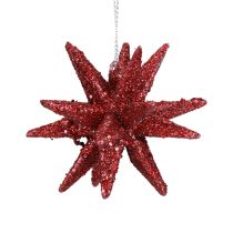 Poinsettias adornos navideños purpurina roja Ø7cm 6ud
