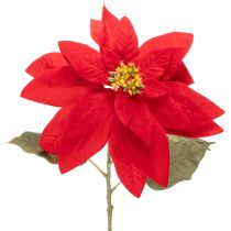 Artículo Flor de Pascua artificial roja de un solo tallo, decoración de 82 cm.