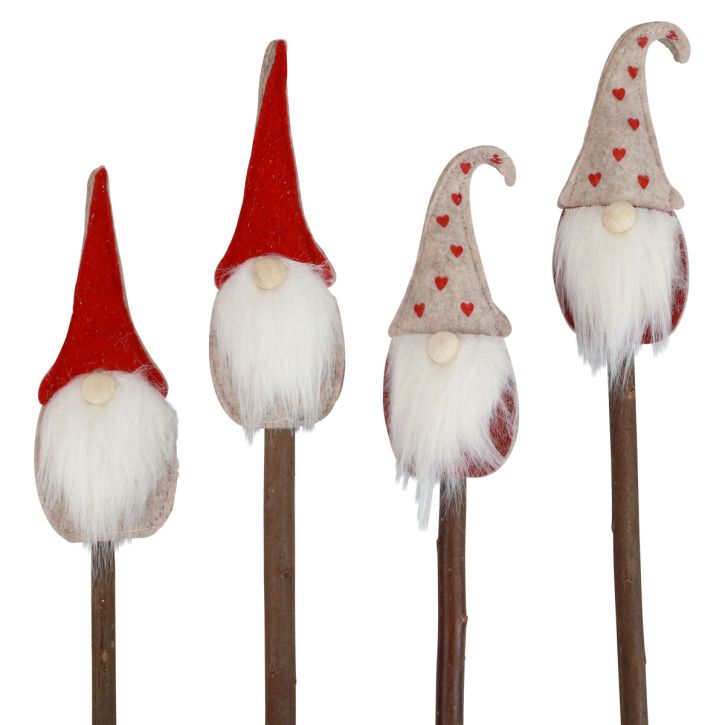 Artículo Gnomo navideño estaca de jardín gnomo 48,5/50cm 4 piezas