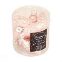 Artículo Cono de Navidad de cristal Cono de cristal rosa Navidad 6,5cm 10p