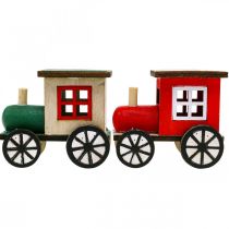 Artículo Tren navideño decoración ferroviaria locomotora de madera Al.7,5 cm 4 piezas