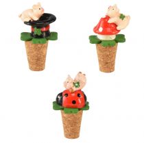 Artículo Corchos de vino, corchos de champán, tapones de vino, símbolos de la suerte, 6,5 cm, 3 unidades