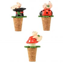 Artículo Corchos de vino, corchos de champán, tapones de vino, símbolos de la suerte, 6,5 cm, 3 unidades