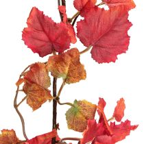 Artículo Guirnalda de hojas de parra artificial decoración otoñal roja 200cm