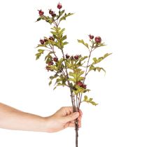 Artículo Rama artificial de espino blanco con bayas rojas, decorativa, 110 cm.