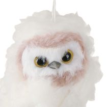 Artículo Decoración de búho blanco para colgar pollitos de búho blanco 12 cm 2 piezas