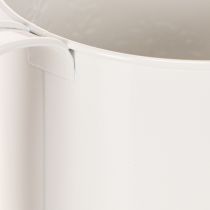 Artículo Regadera de metal blanco con motivo floral, 13,5 cm, maceta decorativa.