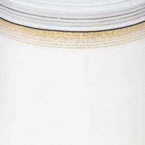 Artículo Cinta de muaré blanca con borde de perla y ribete de tafetán, cinta decorativa, cinta de luto, ancho 100 mm, largo 25 m