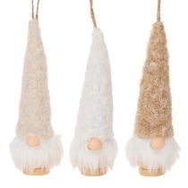 Artículo Figura decorativa de gnomo con barba para colgar, 17 cm, 6 piezas