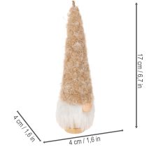Artículo Figura decorativa de gnomo con barba para colgar, 17 cm, 6 piezas