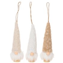 Artículo Figura decorativa de gnomo con barba para colgar, 17 cm, 6 piezas