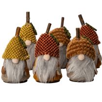 Artículo Conjunto de figuras de gnomos con gorro de punto y bellota, 10 cm, 6 piezas.