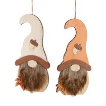 Artículo Colgante gnomo decoración de madera gnomos otoñales 21×10,5cm 4 piezas