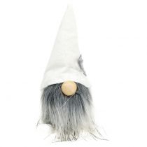 Artículo Duendes navideños con barba blanco, gris 12cm 4 piezas