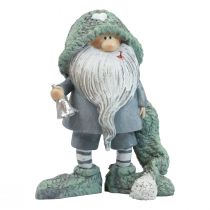 Figura decorativa gnomo navideño gnomo gris verde 10,5×7×14cm