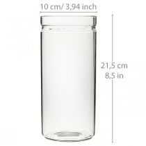 Florero, cilindro de vidrio, florero de vidrio redondo Ø10cm H21.5cm