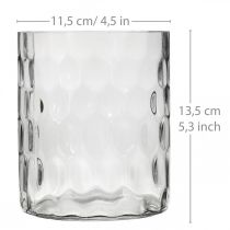 Artículo Vidrio de linterna, florero, florero de vidrio redondo Ø11.5cm H13.5cm