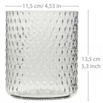 Artículo Farol de cristal, florero, florero de cristal redondo Ø11,5cm H13,5cm