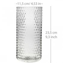 Florero, jarrón de cristal, vela de cristal, farol de cristal Ø11,5cm H23,5cm
