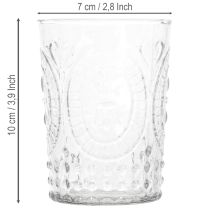 Artículo Farol de cristal tipo huracán, portavelas, portavelas para velas pequeñas, cristal Ø7,5cm H10cm