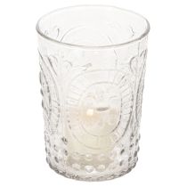 Artículo Farol de cristal tipo huracán, portavelas, portavelas para velas pequeñas, cristal Ø7,5cm H10cm