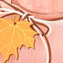 Artículo Linterna de cristal candelita de calabaza esmerilada Ø16cm H11cm 2ud