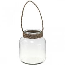 Linterna de cristal, portavelas para colgar H16.5cm Ø14.5cm