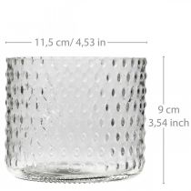 Artículo Linterna de cristal, portavelas de cristal, vela de cristal Ø11,5cm H9,5cm