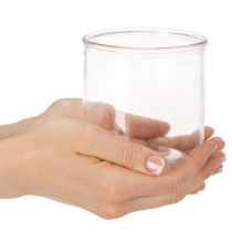 Artículo Jarrón cilíndrico de cristal, transparente, versátil, 10 cm, 3 piezas