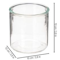 Artículo Jarrón cilíndrico de cristal, transparente, versátil, 10 cm, 3 piezas