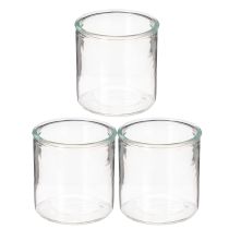 Artículo Jarrón cilíndrico de cristal, transparente, versátil, 10 cm, 3 piezas
