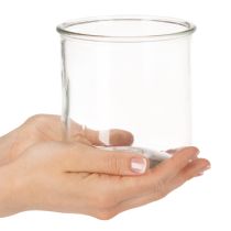 Artículo Portavelas de cristal redondo, cristal transparente, versátil, 12 cm, 2 unidades